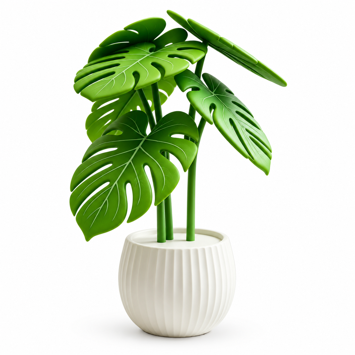 Decorative Monstera Plant in White Pot