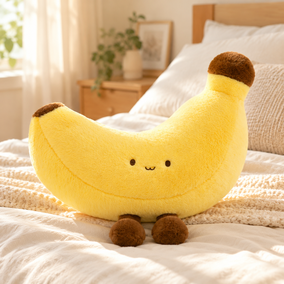 38 cm Banana Plush Pillow – Yellow Stuffed Banana Cushion